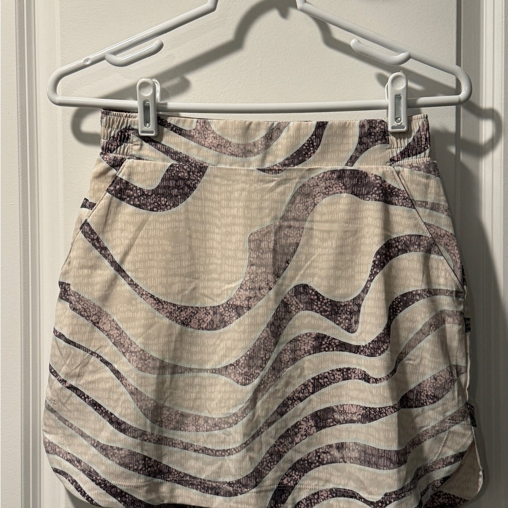 CALIA by Carrie Underwood Patterned Golf Skort - Cream and Purple